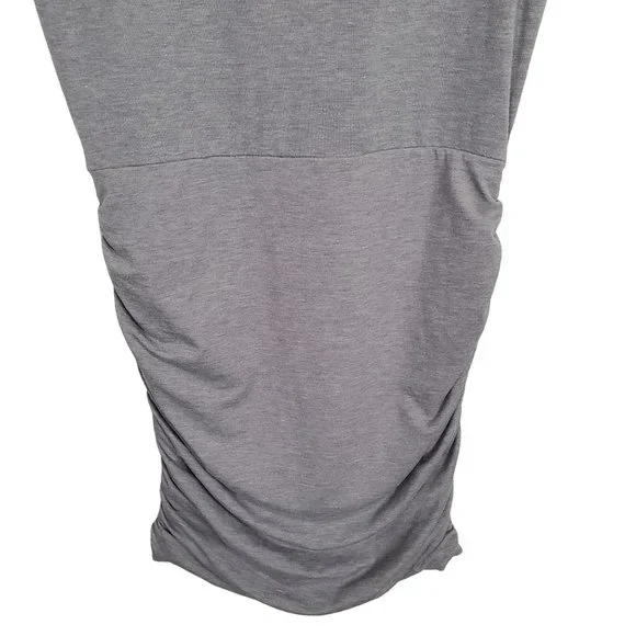 Athleta Size S Dress T-shirt Side Ruched Jersey Knit Athleisure Heathered Gray - Picture 7 of 12